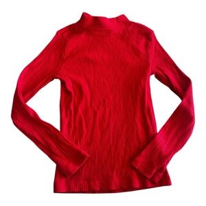 Hanna Andersson Red Ribbed Mock Turtleneck